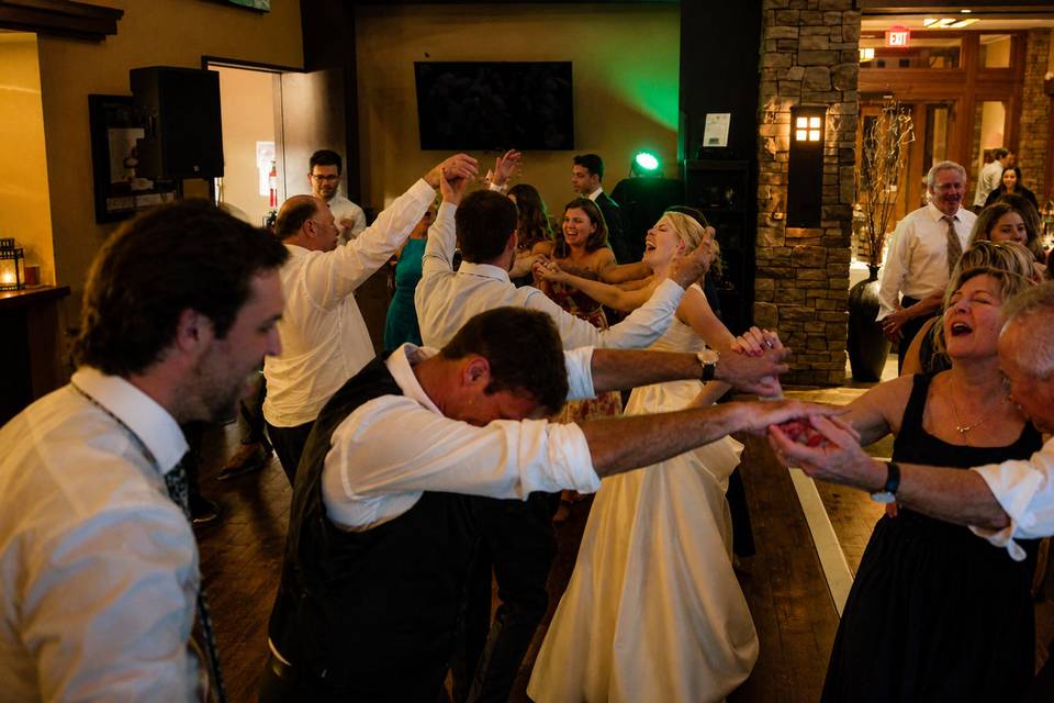 Bride and Guests Dancing