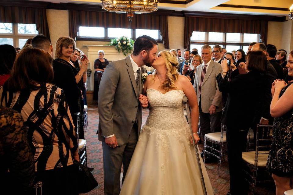 Wedding Ceremony Kiss