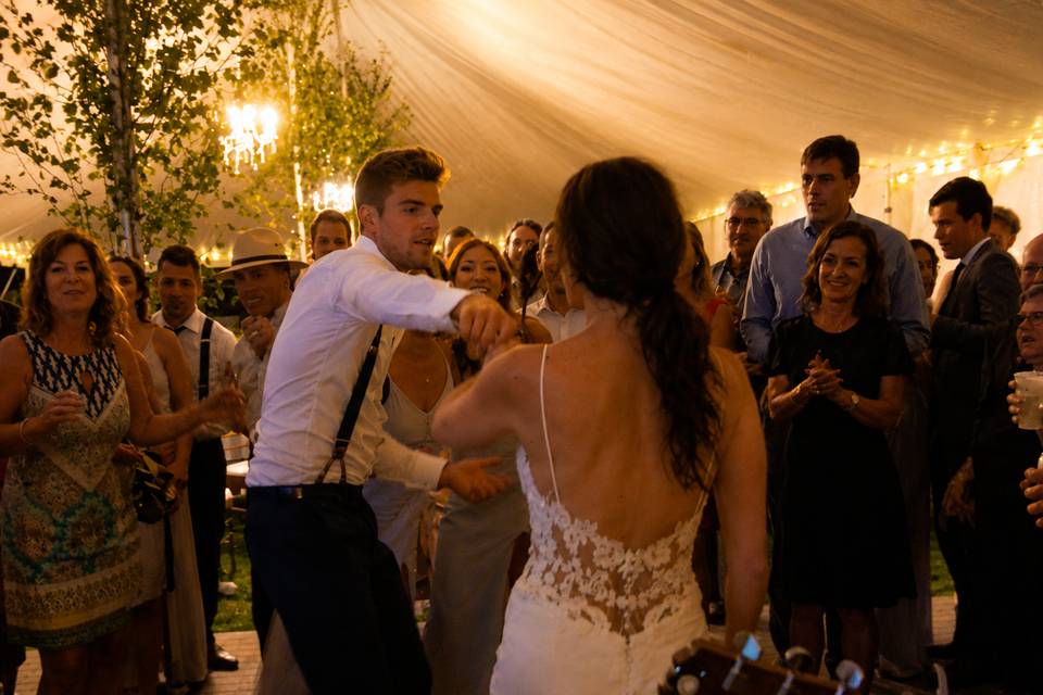 Bride and Groom Dancing