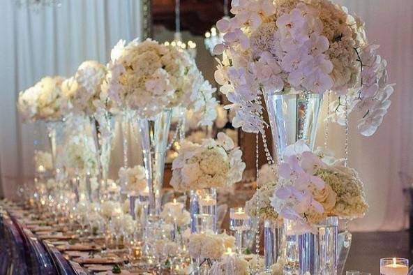 White Floral Head Table