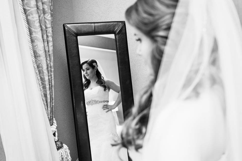 Bride getting ready