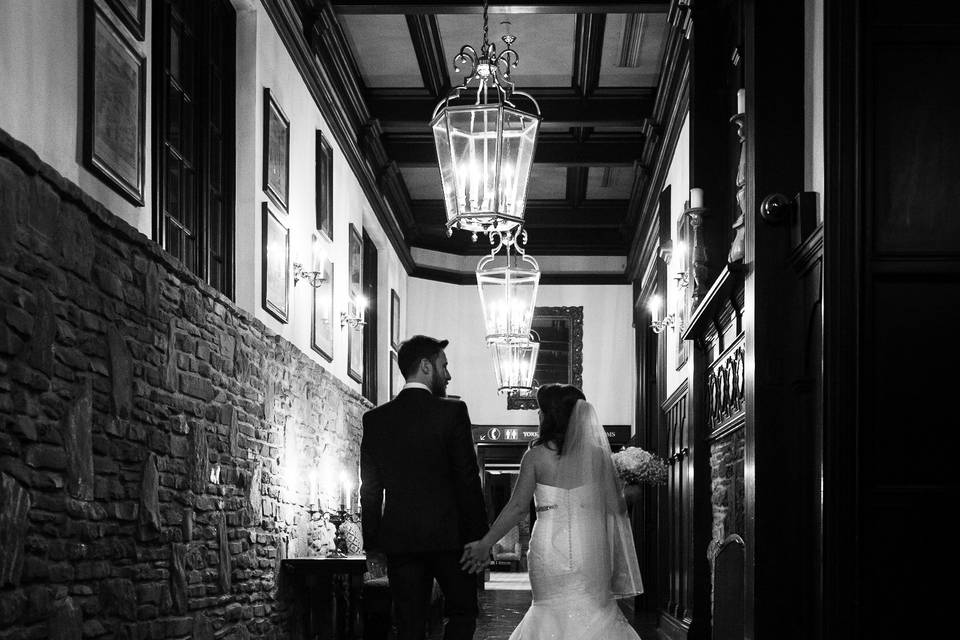 Bride & groom walking