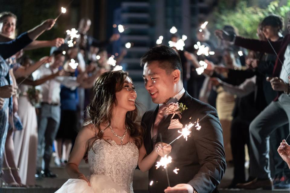 The Pearle Hotel sparkler exit