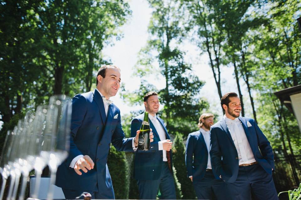 Groom getting ready