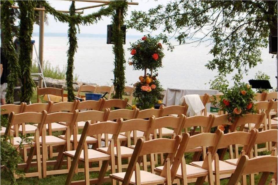 Wedding ceremony outdoors