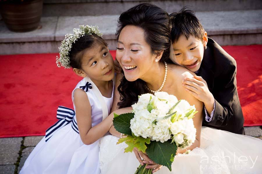 Bride and flower girl