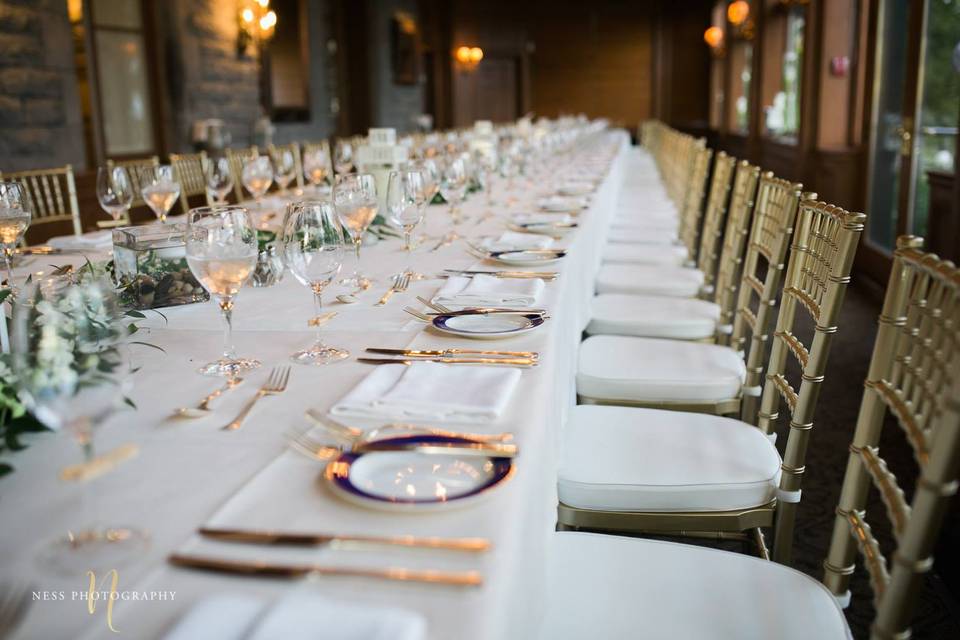 Romantic wedding table setup