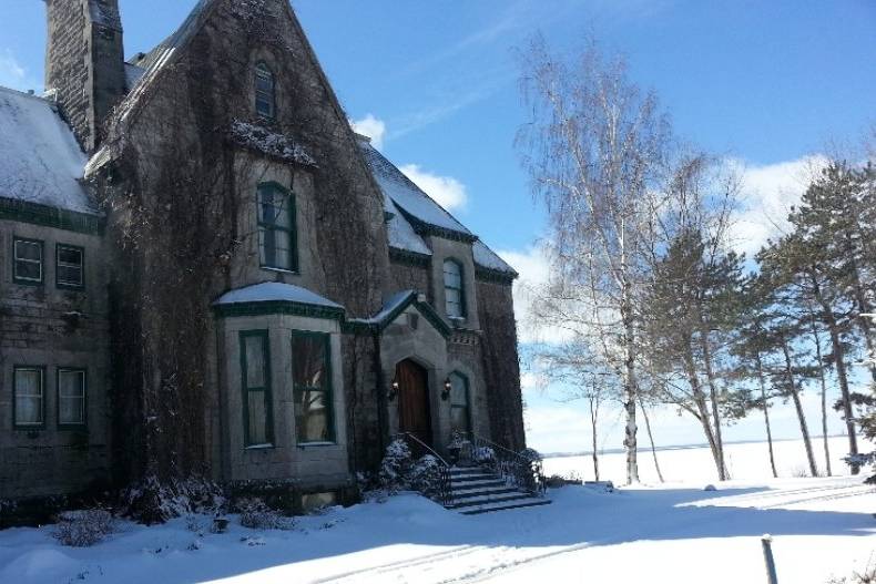 Blue sky and white snow