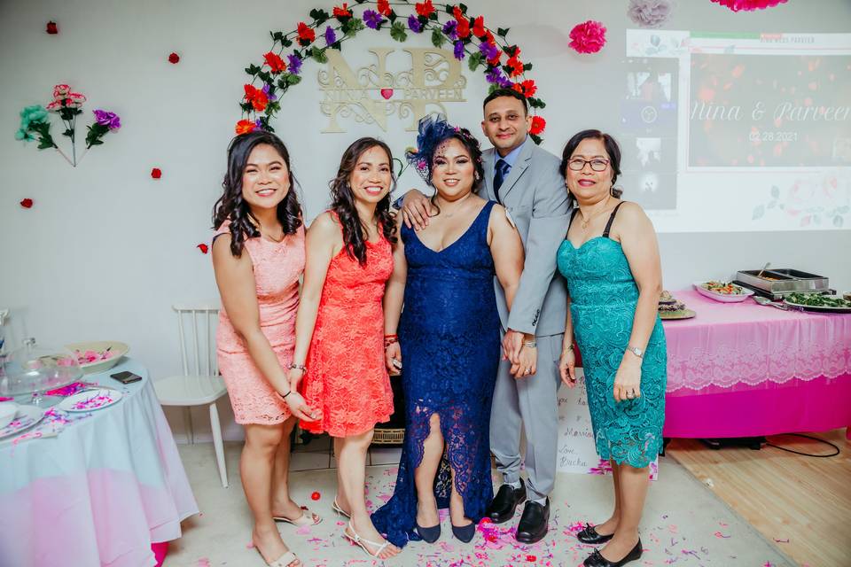 Bride with bridesmaid