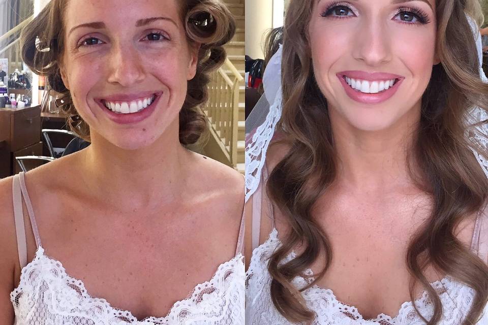 Soft romantic bridal makeup