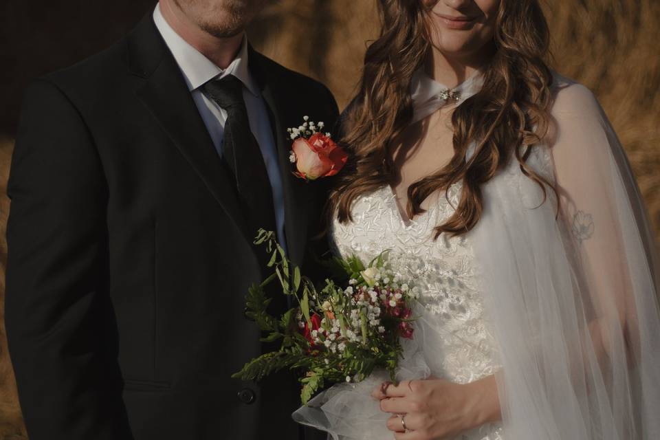 Holding bouquet