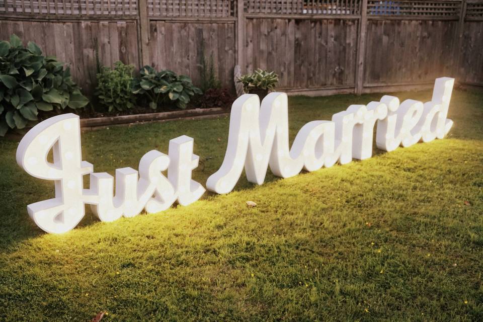 Just Married - Marquee Sign