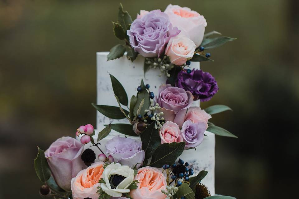 Naked Cake with Fresh Florals