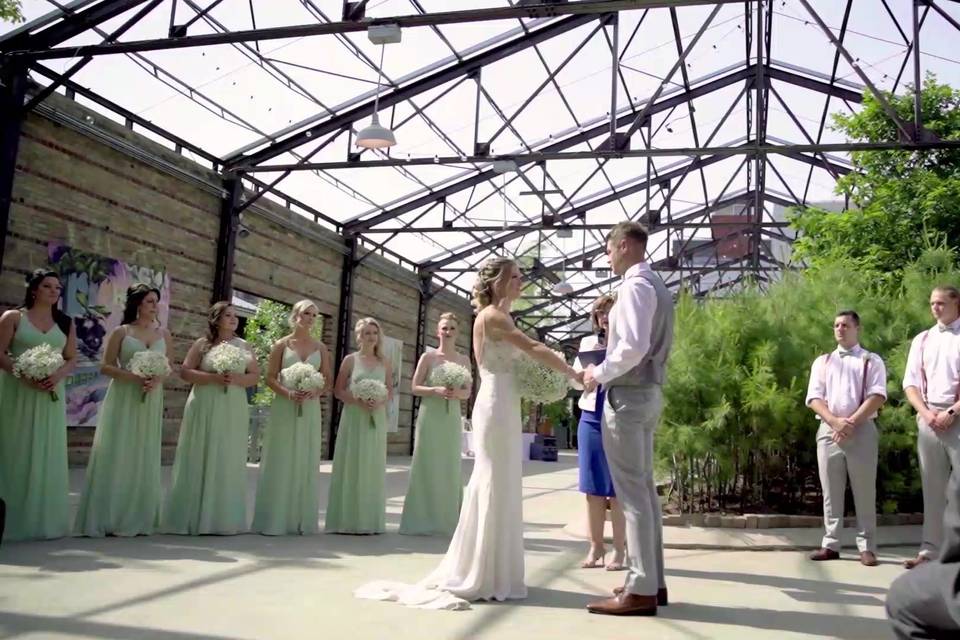 Still from a wedding video.