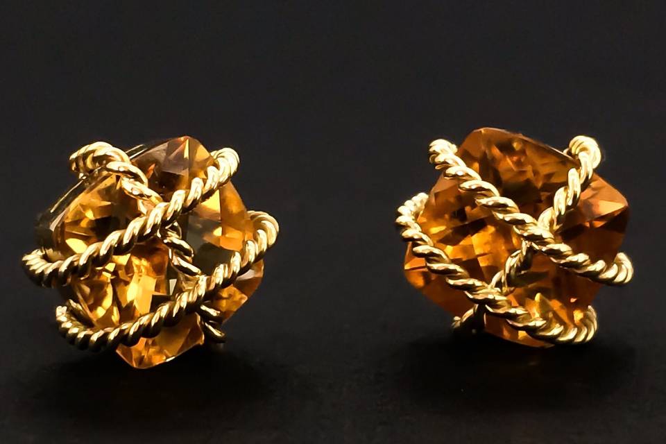 Custom Gold Ribbon Earrings