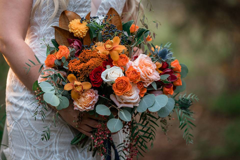 Orange fall bouquet