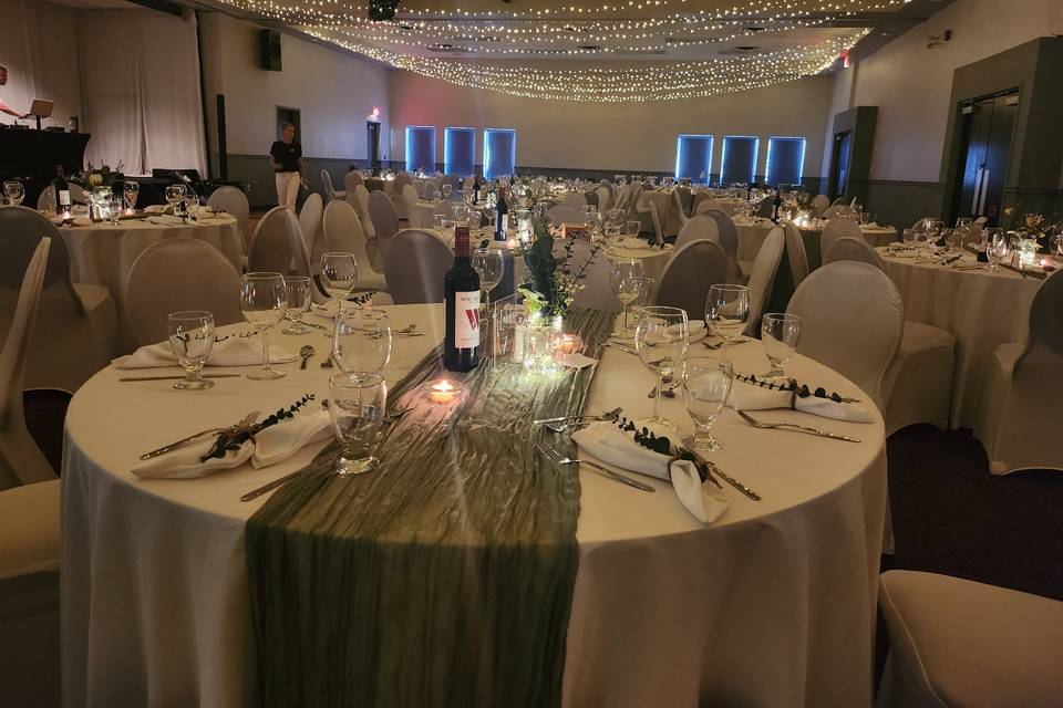 String lights in Banquet Hall