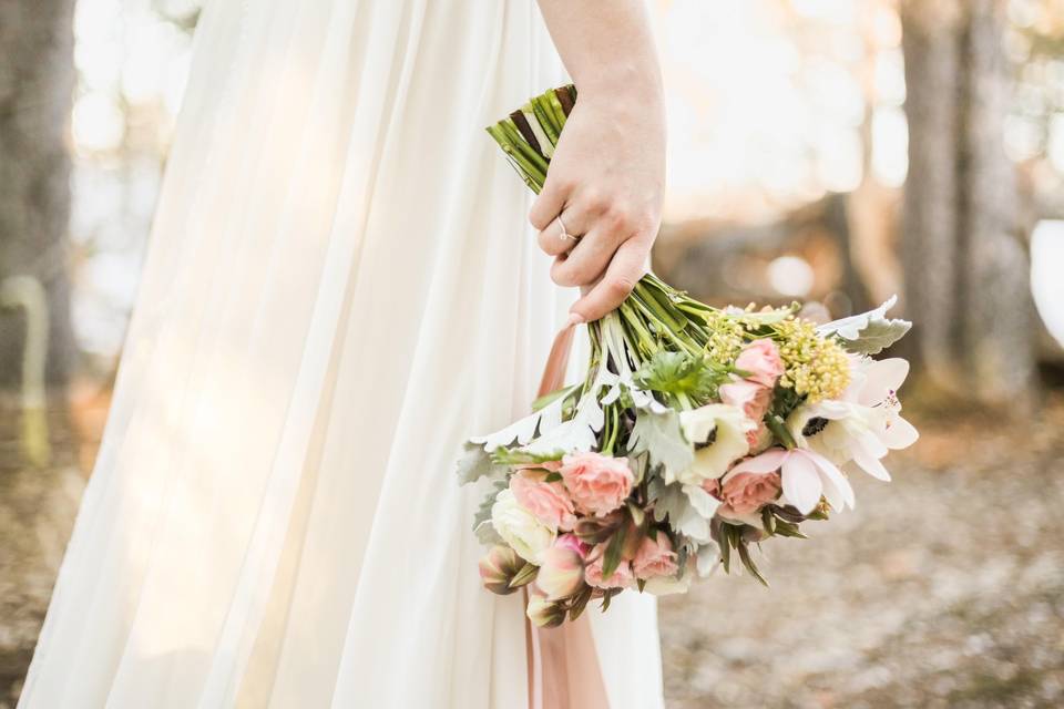 Bride and flower girl