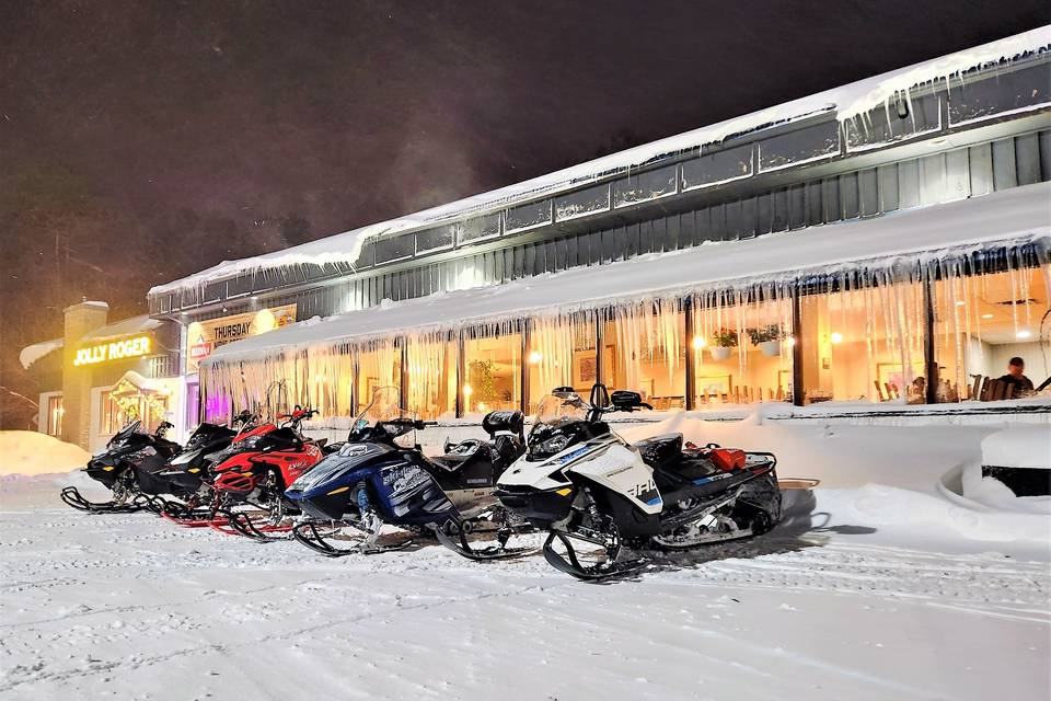 Snowmobiles/ Rose Dinning area