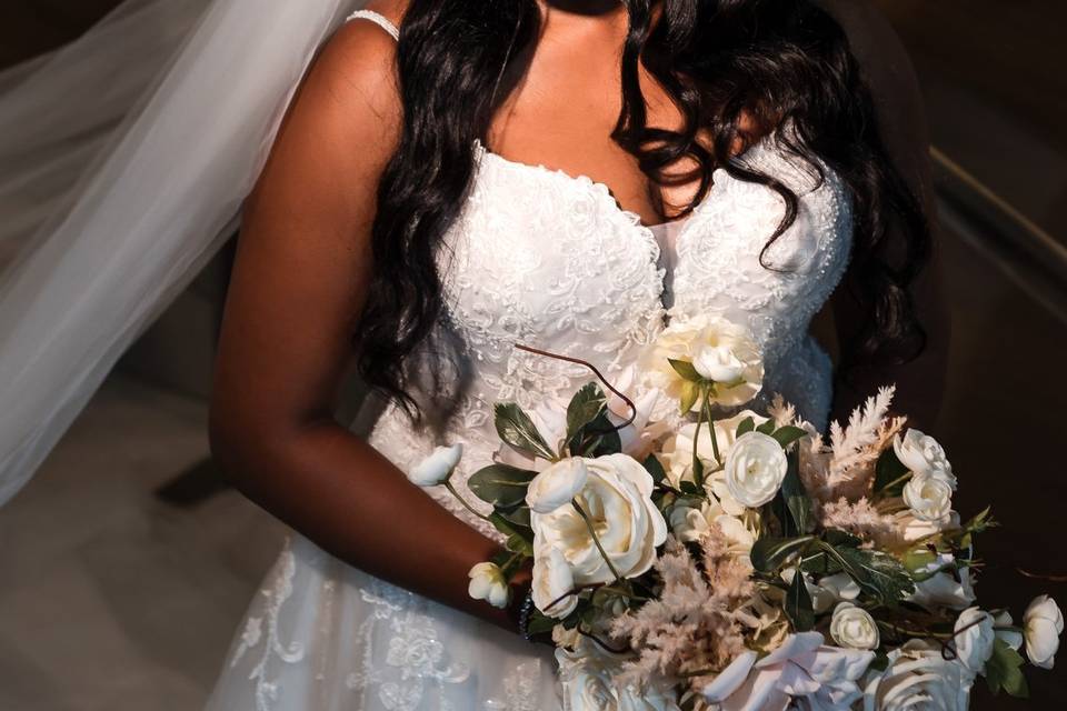 Soft, radiant bridal look