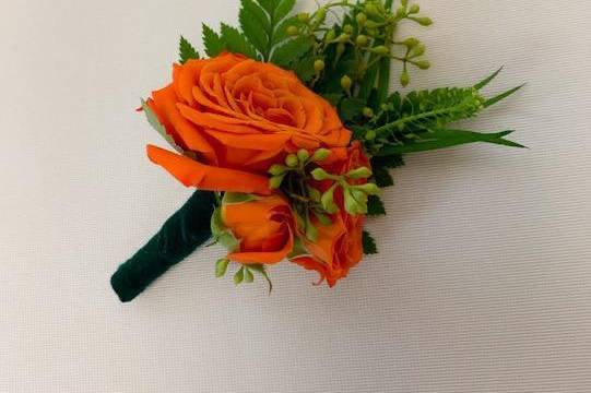 Orange boutonniere