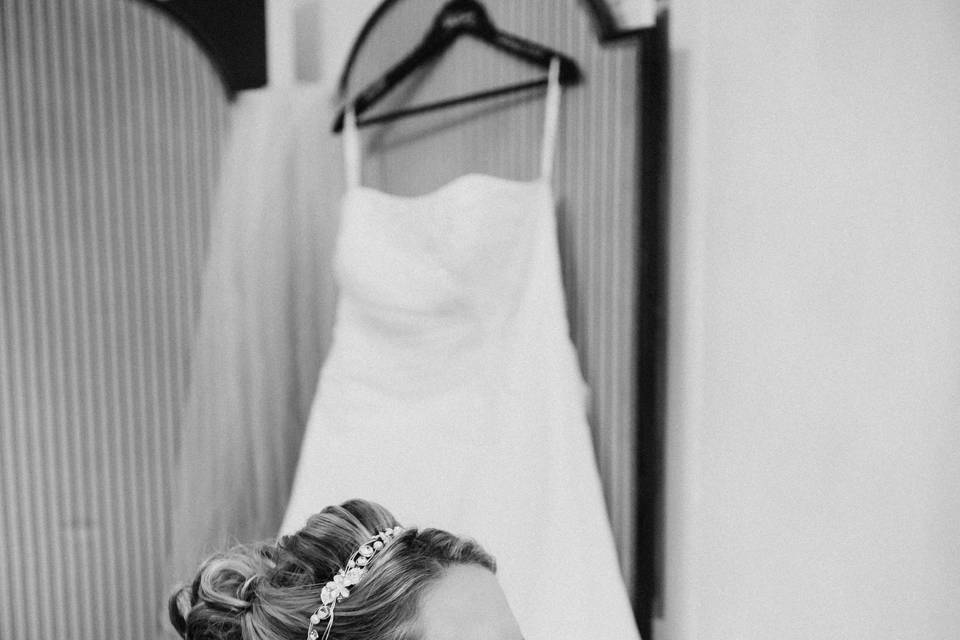 Bride getting ready