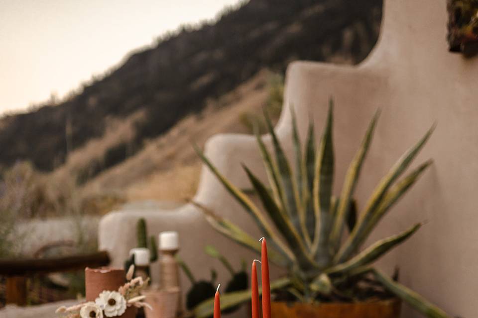 Desert elopement tablescape