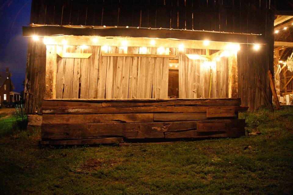 Barn at night