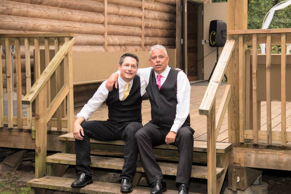 Father and son at wedding