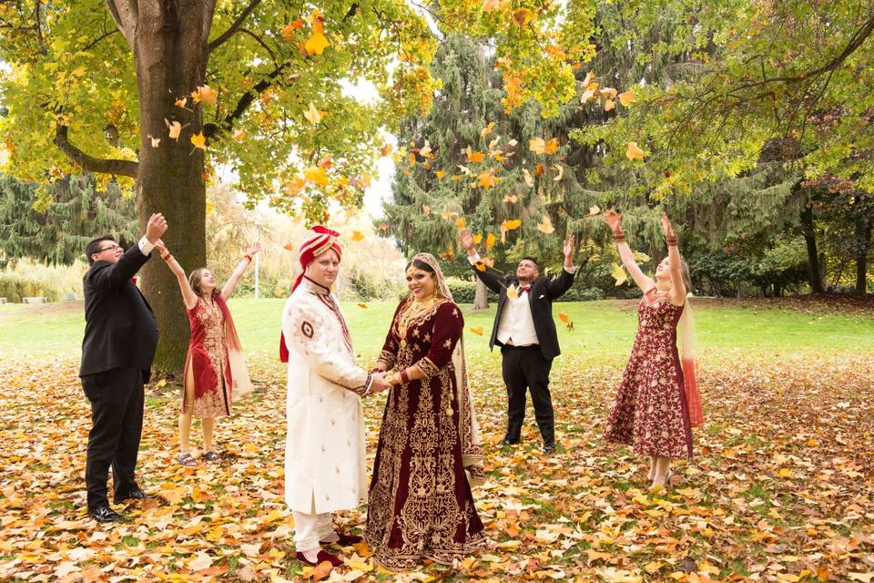 Shower of leaves