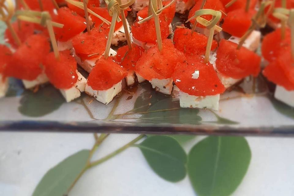 Watermelon feta skewers