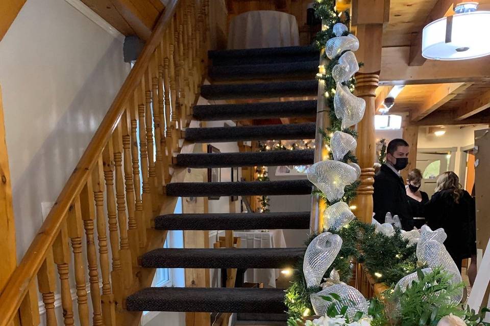 Stairs leading to bridal room