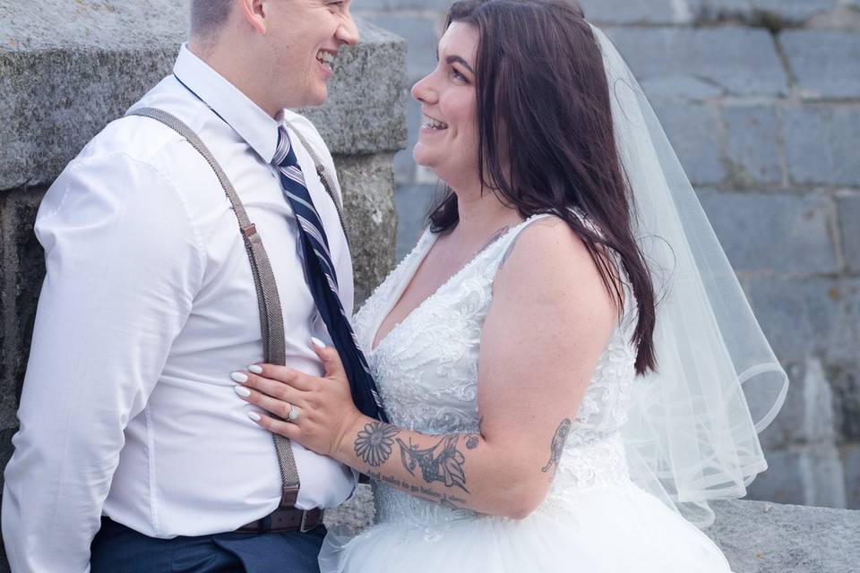 Bride and groom in love