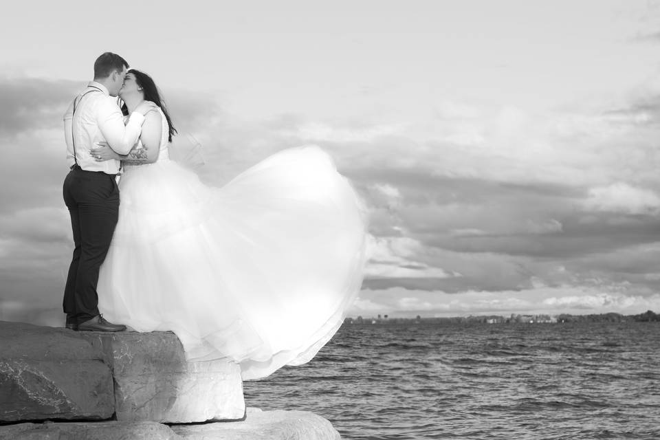 Dramatic wedding portrait