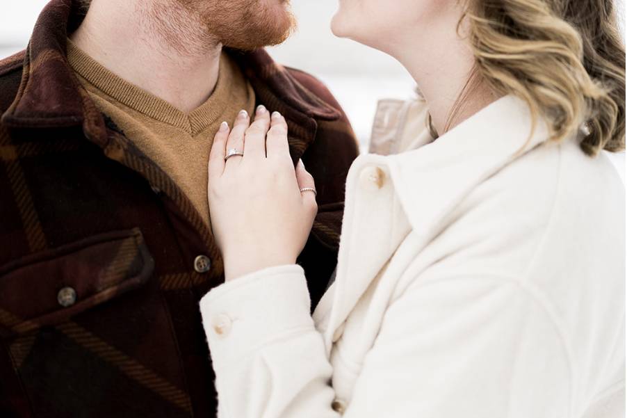 Winter engagement downtown