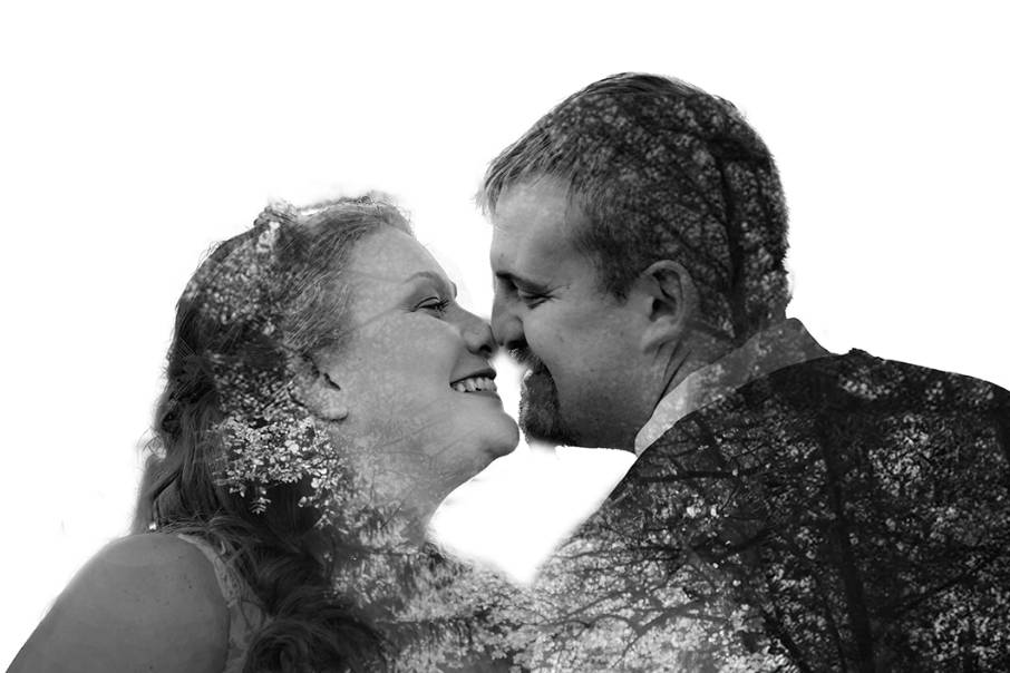 Double exposure portrait