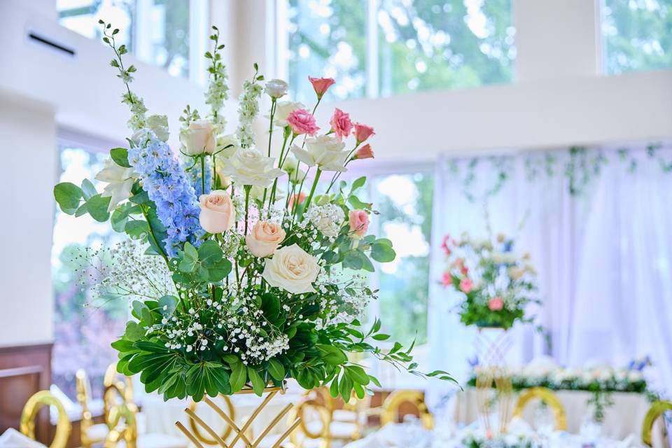 Pastel wedding arrangement