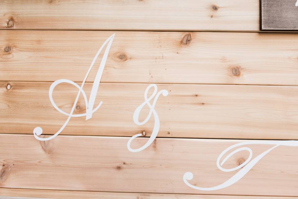 Initials on our Wooden panel