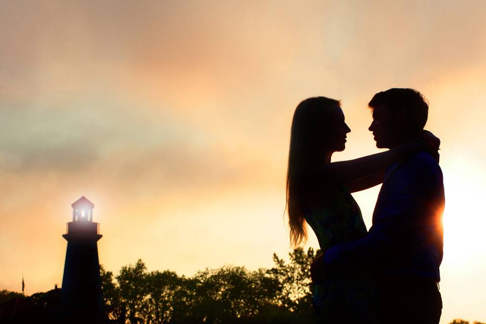 Sunset engagement photo