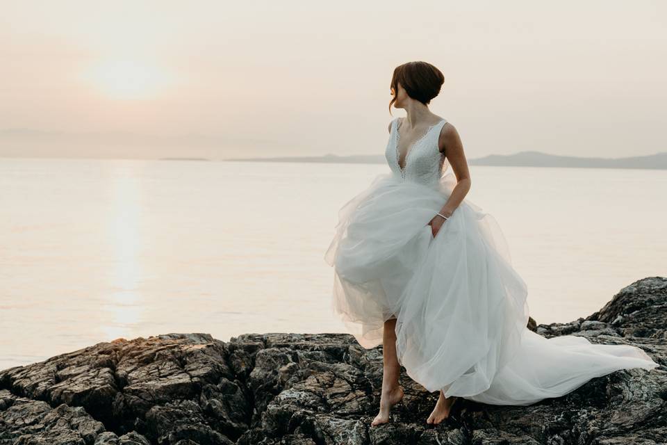 Barefoot at sunset