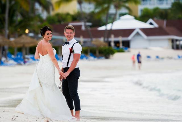 Bride & Groom on beach