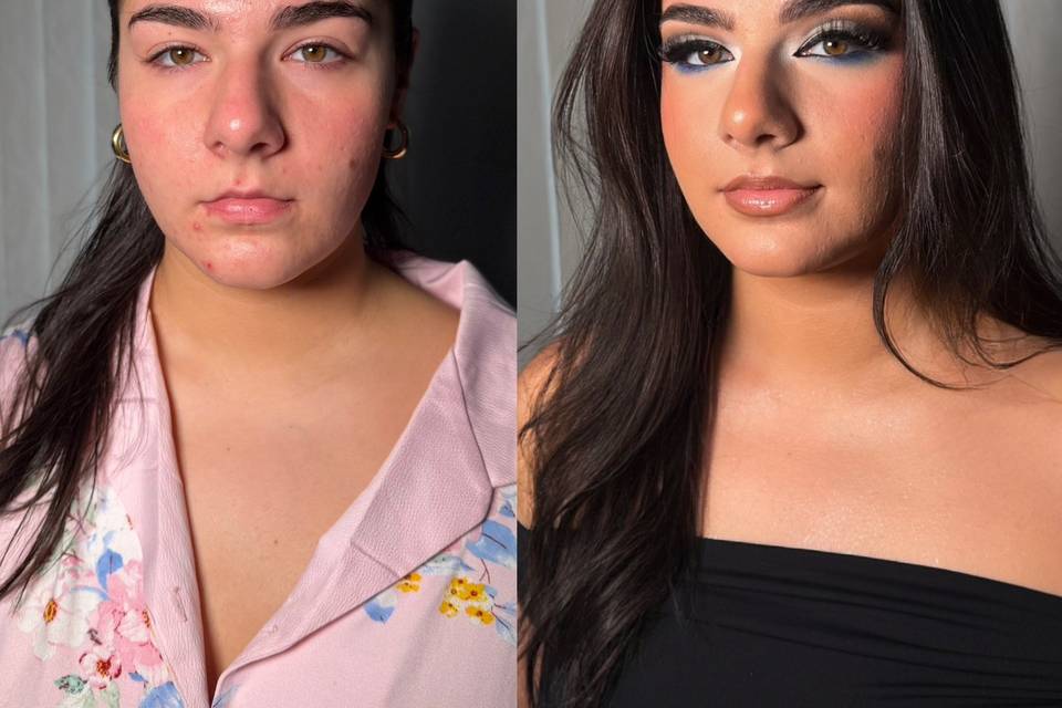 Cut crease with a blue touch.