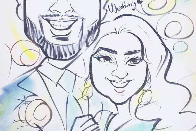 Couple drawings from wedding