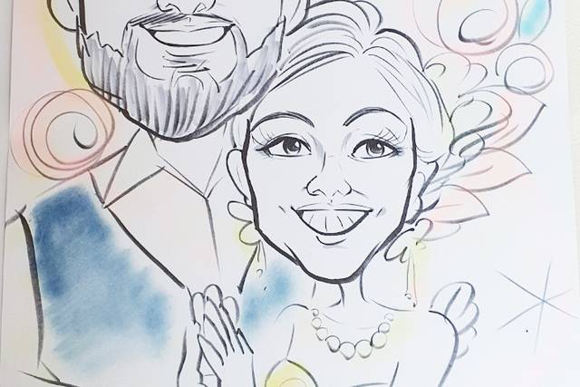 Couple drawings from wedding