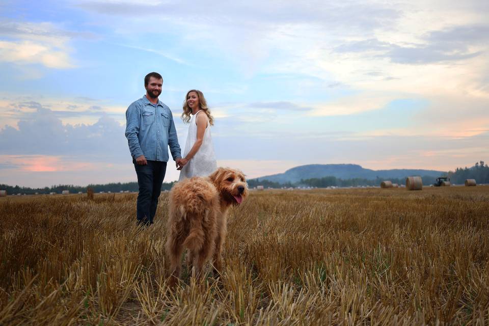 A family in the field