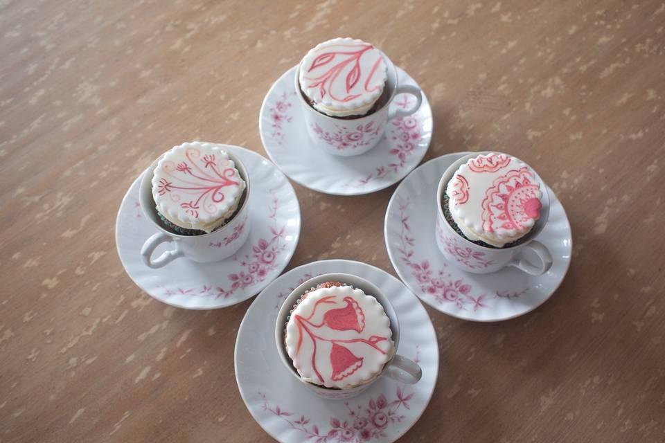 Hand painted Cup Cakes