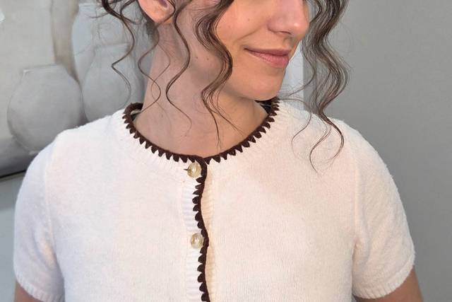 High Bun with Natural Curls