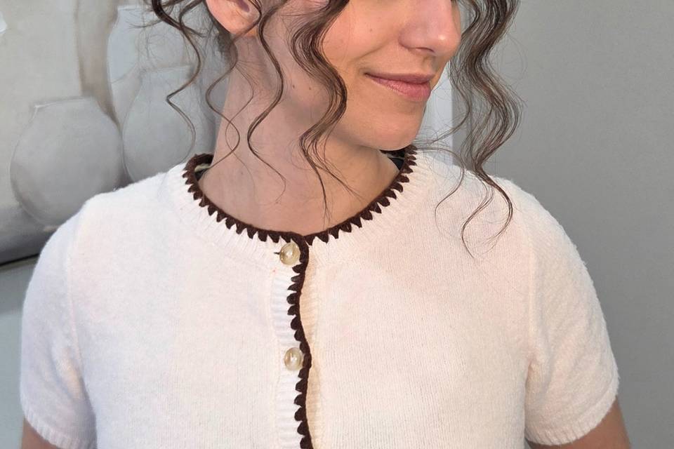 High Bun with Natural Curls