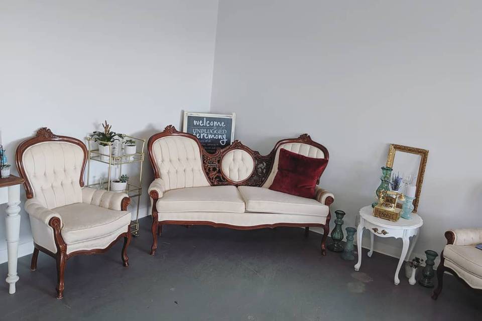 Vintage lounge setup