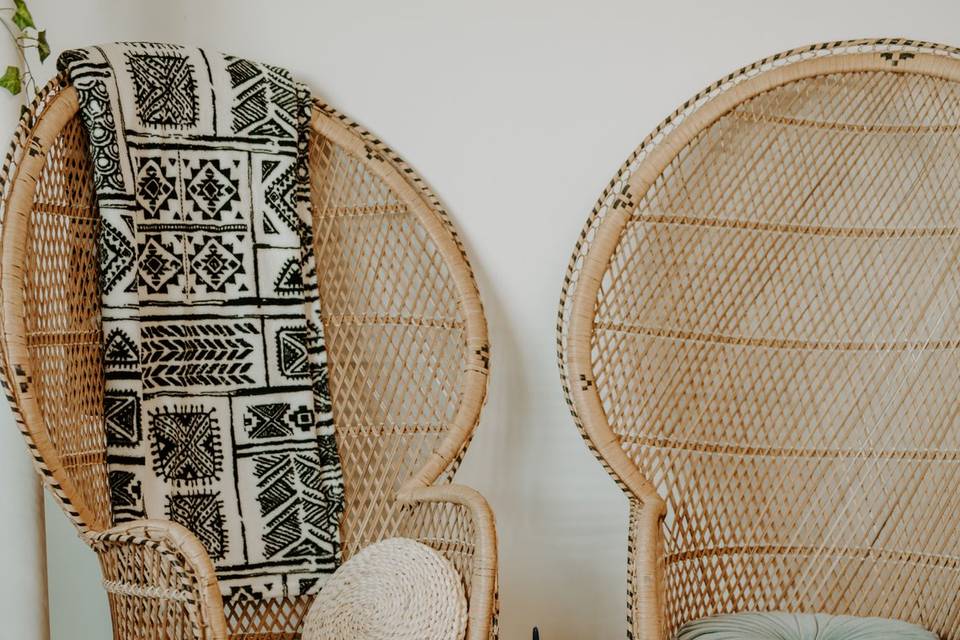 Wicker peacock chairs